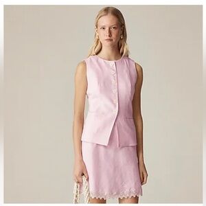 J Crew Collection Skirt S Gwen Lace Linen Slip Pink
